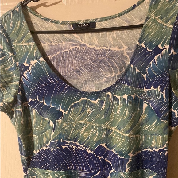 Chaps Blue Midi Sundress with Flutter Sleeves - Picture 5 of 5